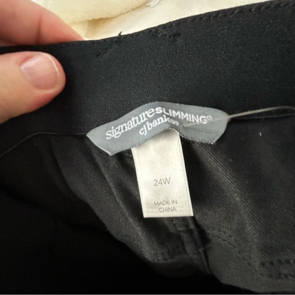 CJ Banks Signature Slimming Tapered Mid Rise Black Jeans 24W‎ NWT - Picture 5 of 14